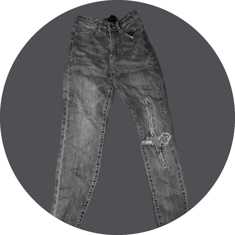 Fashion Nova Women's Distressed Black Jeans